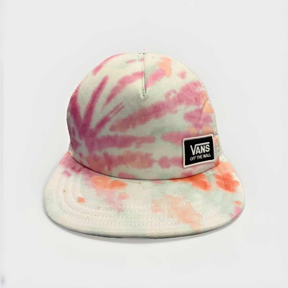 Vans Mens Beach Bound Tie Dye Mesh Back Flat Brim SnapBack Trucker Hat Cap